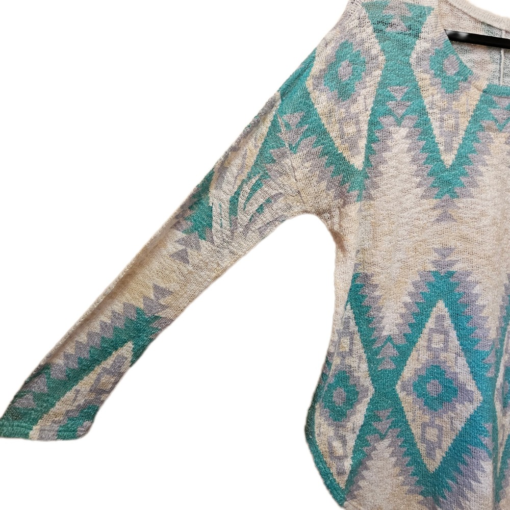 Southwestern Aztec Diamond Pattern Knit Sweater Estimated Size L/XL No Tag - Picture 2 of 6